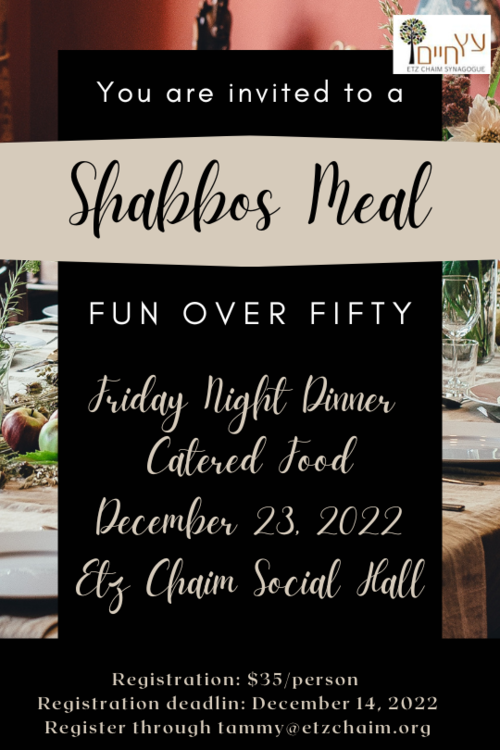 Banner Image for Fun Over Fifty Shabbos Meal